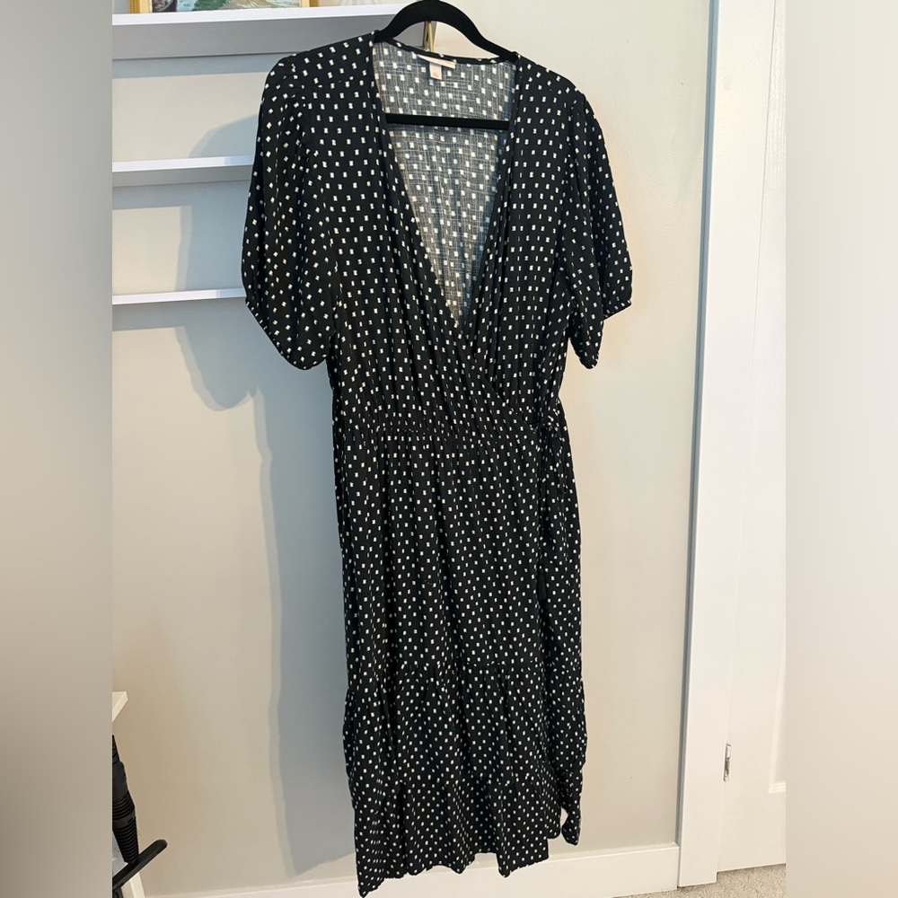 Knox Rose Black and White Patterned Midi Dress